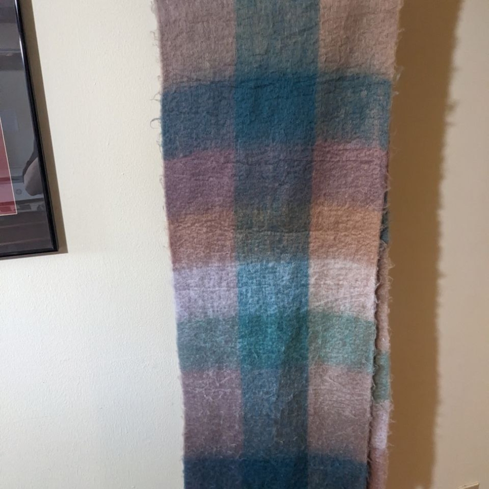 Multicolor Plaid Wool Scarf